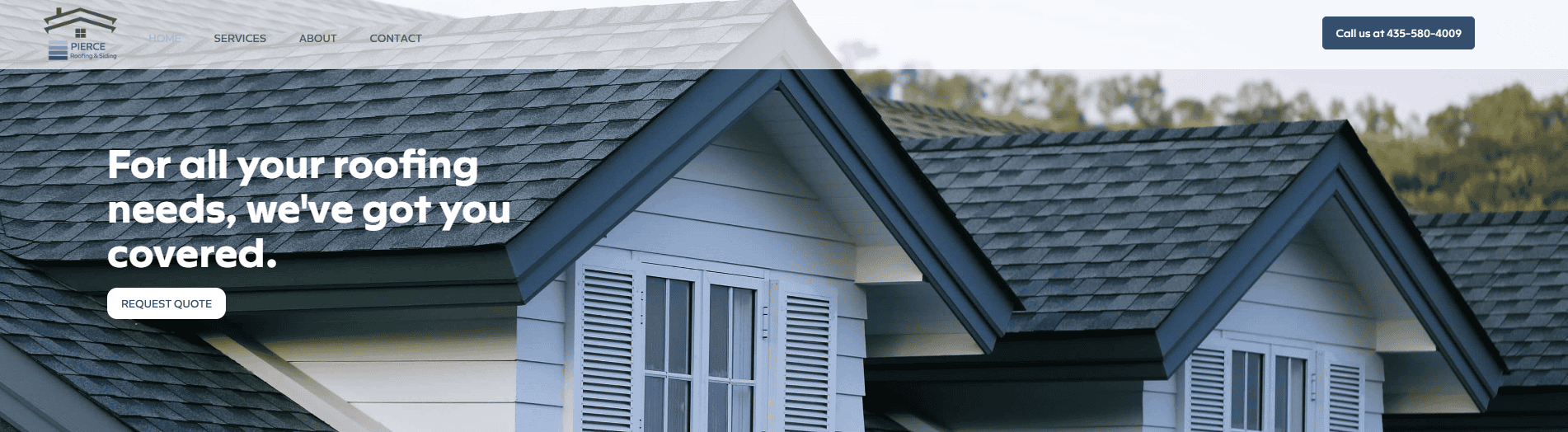 Pierce Roofing & Siding homepage